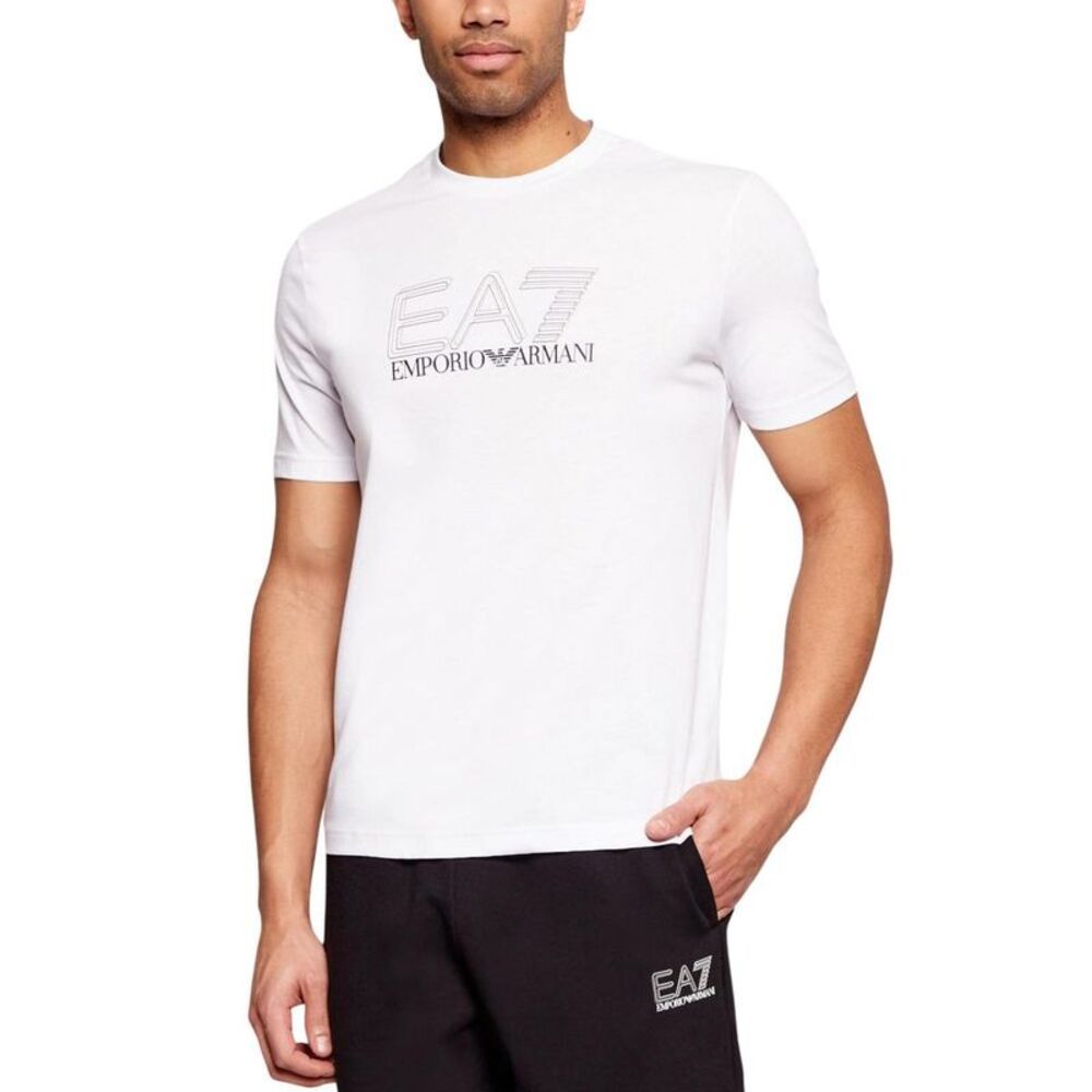 EA7 Emporio Armani White Cotton Men's T-Shirt